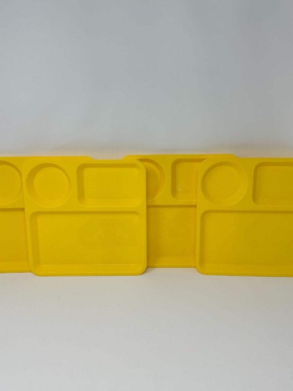 Set of 4 Pillowfort Divided Squares Trays / Plates Target, Yellow, 9 1/2"
